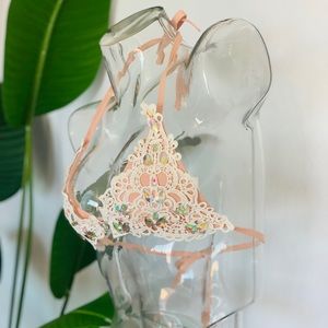 Cute sparkly nude bathing suit top and bottoms